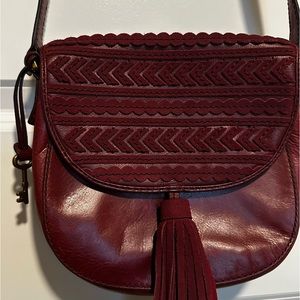 Red Fossil Crossbody Bag